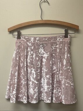 Forever 21 Women’s Crushed Velvet A-Line Skirt - Blush Pink